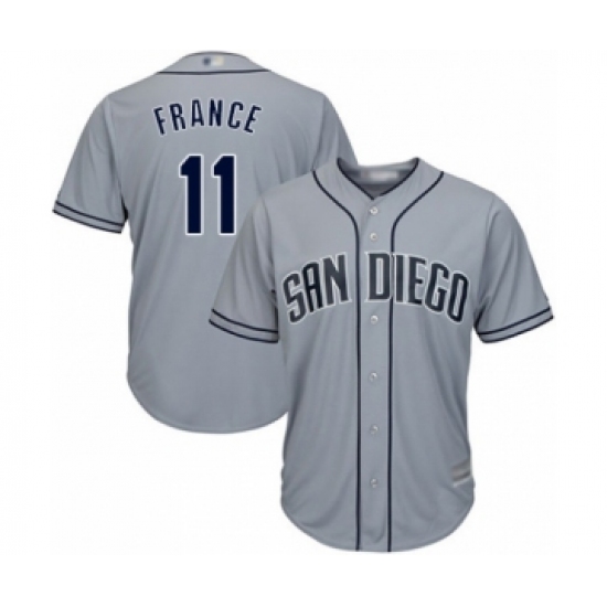 Youth San Diego Padres 11 Ty France Authentic Grey Road Cool Base Baseball Player Jersey