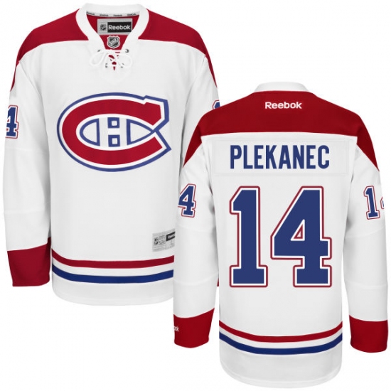 Youth Reebok Montreal Canadiens 14 Tomas Plekanec Authentic White Away NHL Jersey