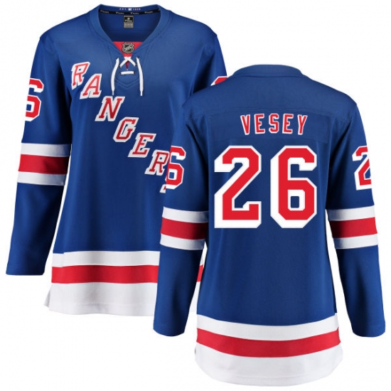 Women's New York Rangers 26 Jimmy Vesey Fanatics Branded Royal Blue Home Breakaway NHL Jersey