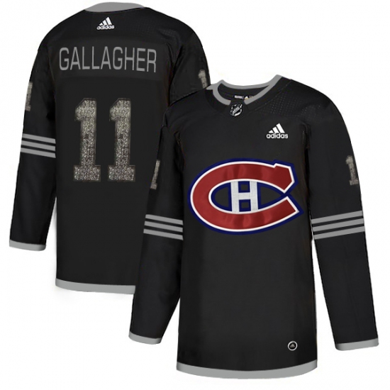 Men's Adidas Montreal Canadiens 11 Brendan Gallagher Black Authentic Classic Stitched NHL Jersey