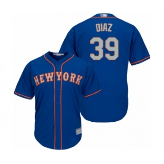 Youth New York Mets 39 Edwin Diaz Authentic Royal Blue Alternate Road Cool Base Baseball Jersey