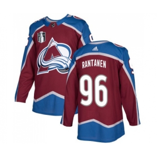 Men's Colorado Avalanche 96 Mikko Rantanen 2022 Burgundy Stanley Cup Final Patch Stitched Jersey