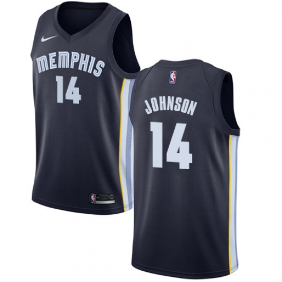 Men's Nike Memphis Grizzlies 14 Brice Johnson Swingman Navy Blue Road NBA Jersey - Icon Edition