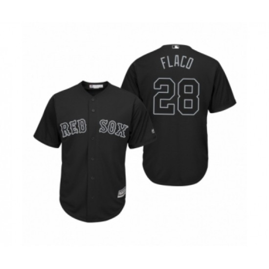 Youth Boston Red Sox 28 J.D. Martinez Flaco Black 2019 Players Weekend Replica Jersey