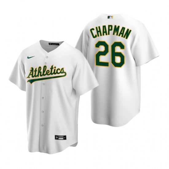 Men's Nike Oakland Athletics 26 Matt Chapman White Home Stitched Baseball Jersey