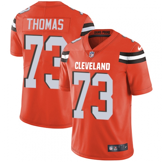 Men's Nike Cleveland Browns 73 Joe Thomas Orange Alternate Vapor Untouchable Limited Player NFL Jersey