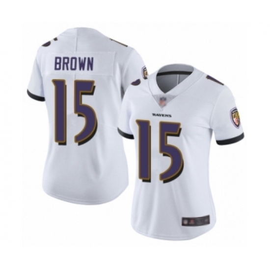 Women's Baltimore Ravens 15 Marquise Brown White Vapor Untouchable Limited Player Football Jersey