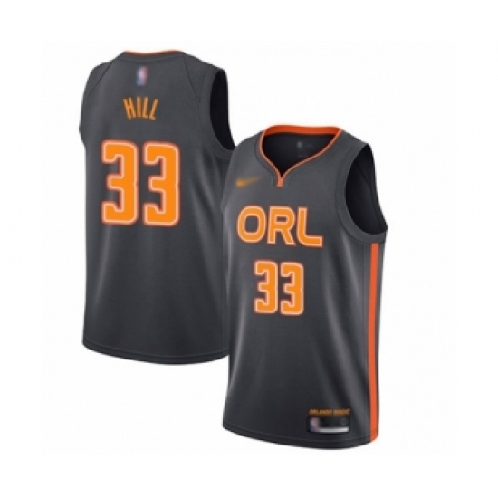 Men's Orlando Magic 33 Grant Hill Swingman Charcoal Basketball Jersey - 2019 20 City Edition