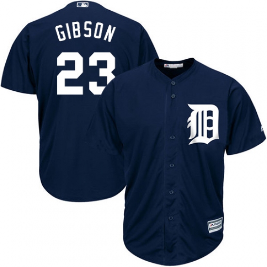 Men's Majestic Detroit Tigers 23 Kirk Gibson Replica Navy Blue Alternate Cool Base MLB Jersey