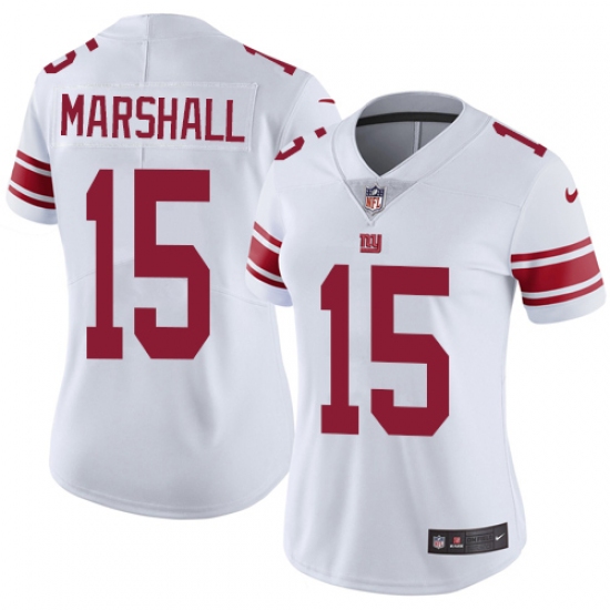 Women's Nike New York Giants 15 Brandon Marshall Elite White NFL Jersey