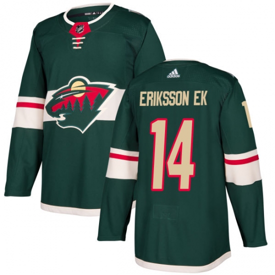 Men's Adidas Minnesota Wild 14 Joel Eriksson Ek Premier Green Home NHL Jersey