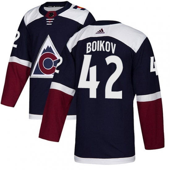 Youth Adidas Colorado Avalanche 42 Sergei Boikov Authentic Navy Blue Alternate NHL Jersey