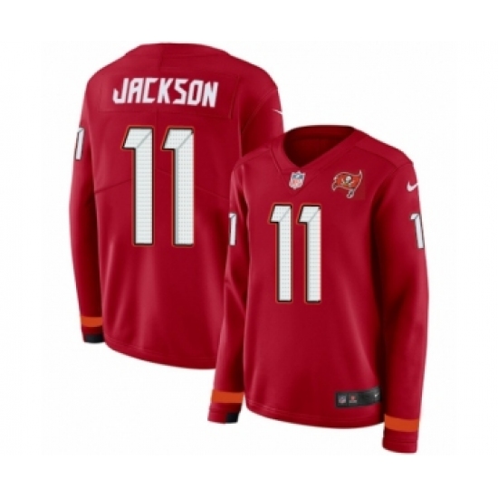 Women's Nike Tampa Bay Buccaneers 11 DeSean Jackson Limited Red Therma Long Sleeve NFL Jersey