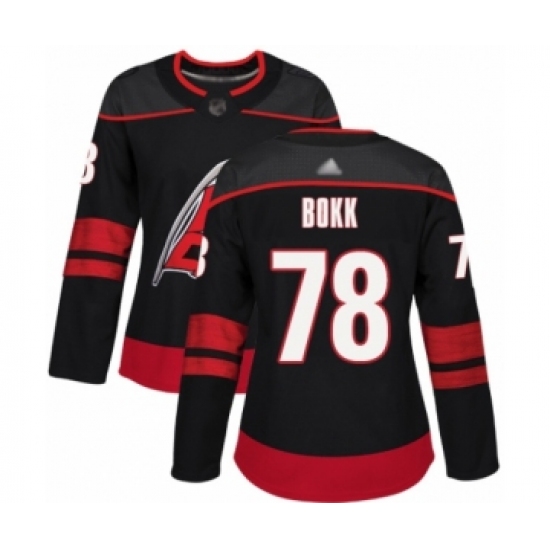 Women's Carolina Hurricanes 78 Dominik Bokk Authentic Black Alternate Hockey Jersey