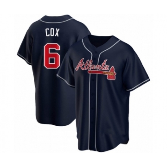 Women Bobby Cox 6 Atlanta Braves Navy Replica Alternate Jersey