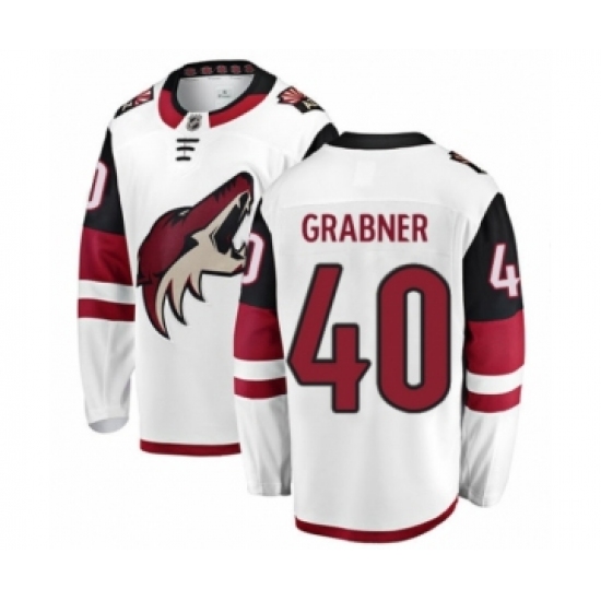 Youth Arizona Coyotes 40 Michael Grabner Authentic White Away Fanatics Branded Breakaway NHL Jersey