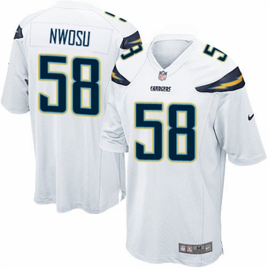 Men's Nike Los Angeles Chargers 58 Uchenna Nwosu Game White NFL Jersey