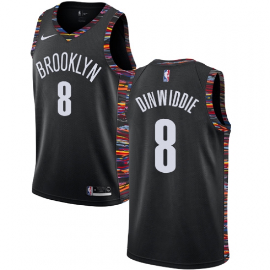 Youth Nike Brooklyn Nets 8 Spencer Dinwiddie Swingman Black NBA Jersey - 2018 19 City Edition