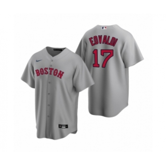 Men's Boston Red Sox 17 Nathan Eovaldi Nike Gray Replica Road Jersey