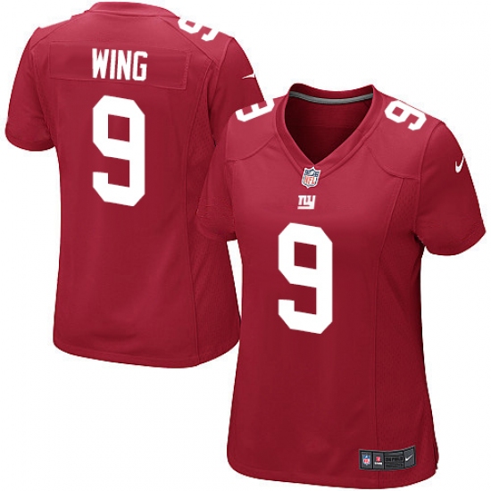 Women's Nike New York Giants 9 Brad Wing Game Red Alternate NFL Jersey