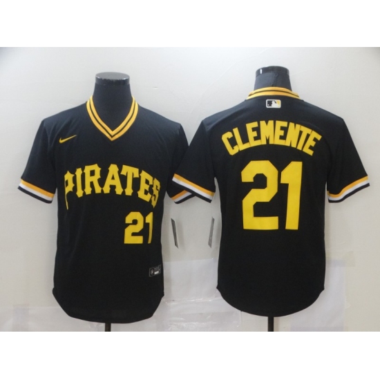 Men's Pittsburgh Pirates 21 Roberto Clemente Nike Black MLB Jersey