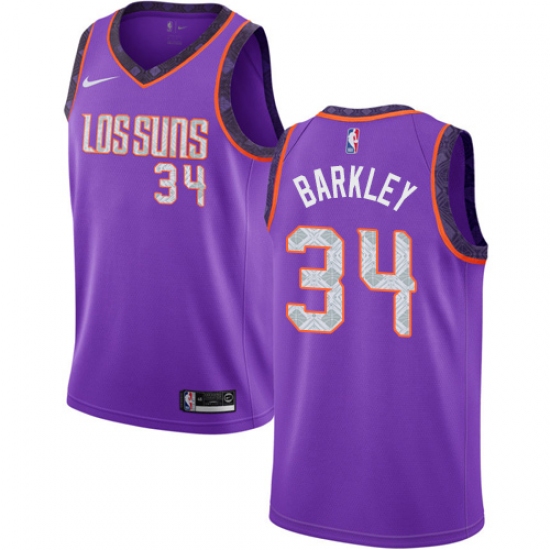 Youth Nike Phoenix Suns 34 Charles Barkley Swingman Purple NBA Jersey - 2018 19 City Edition