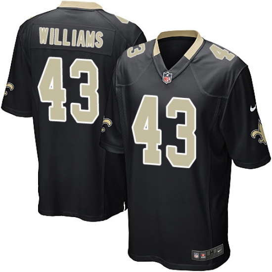 Men's Nike New Orleans Saints 43 Marcus Williams Game Black Team Color NFL Jersey