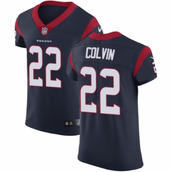 Men's Nike Houston Texans 22 Aaron Colvin Navy Blue Team Color Vapor Untouchable Elite Player NFL Jersey