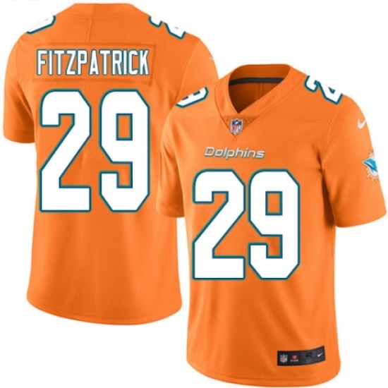 Men's Nike Miami Dolphins 29 Minkah Fitzpatrick Elite Orange Rush Vapor Untouchable NFL Jersey