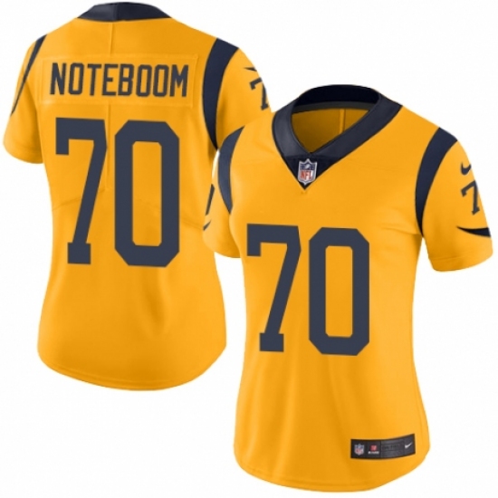 Women's Nike Los Angeles Rams 70 Joseph Noteboom Limited Gold Rush Vapor Untouchable NFL Jersey