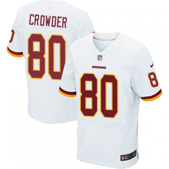 Men's Nike Washington Redskins 80 Jamison Crowder Elite White NFL Jersey