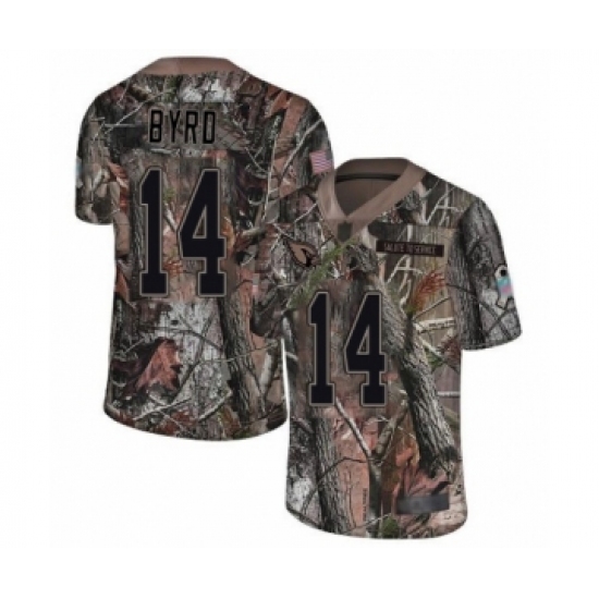 Men's Arizona Cardinals 14 Damiere Byrd Limited Camo Rush Realtree Football Jersey