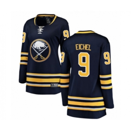 Women's Buffalo Sabres 9 Jack Eichel Fanatics Branded Navy Blue Home Breakaway NHL Jersey