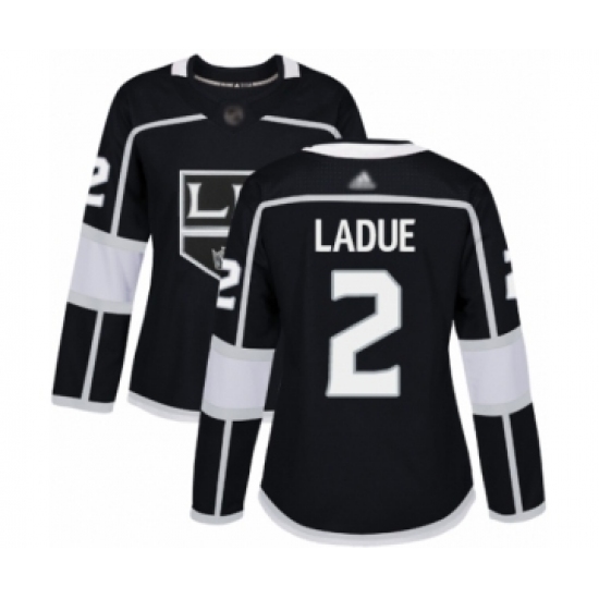 Women's Los Angeles Kings 2 Paul LaDue Authentic Black Home Hockey Jersey