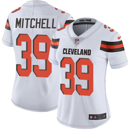 Women's Nike Cleveland Browns 39 Terrance Mitchell White Vapor Untouchable Limited Player NFL Jersey