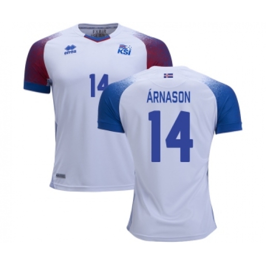 Iceland 14 ARNASON Away Soccer Country Jersey