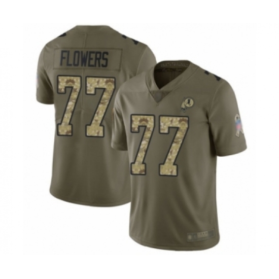 Men's Washington Redskins 77 Ereck Flowers Limited Olive Camo 2017 Salute to Service Football Jersey