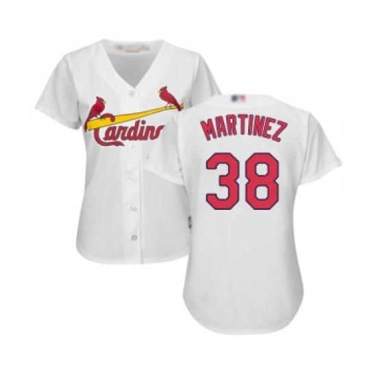 Women's St. Louis Cardinals 38 Jose Martinez Replica White Home Cool Base Baseball Jersey