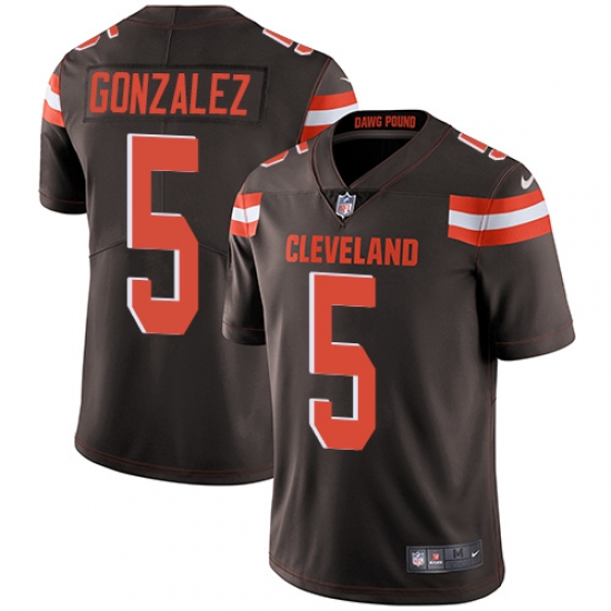 Men's Nike Cleveland Browns 5 Zane Gonzalez Brown Team Color Vapor Untouchable Limited Player NFL Jersey