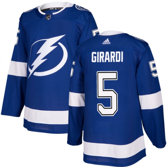 Men's Adidas Tampa Bay Lightning 5 Dan Girardi Authentic Royal Blue Home NHL Jersey