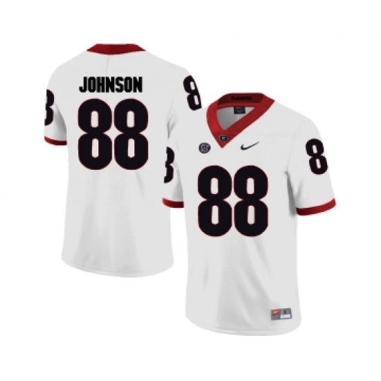 Georgia Bulldogs 88 Toby Johnson White College Football Jersey