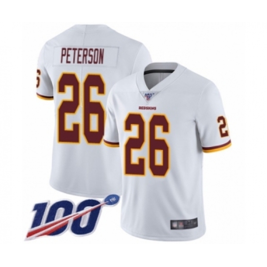 Men's Washington Redskins 26 Adrian Peterson White Vapor Untouchable Limited Player 100th Season Football Jersey