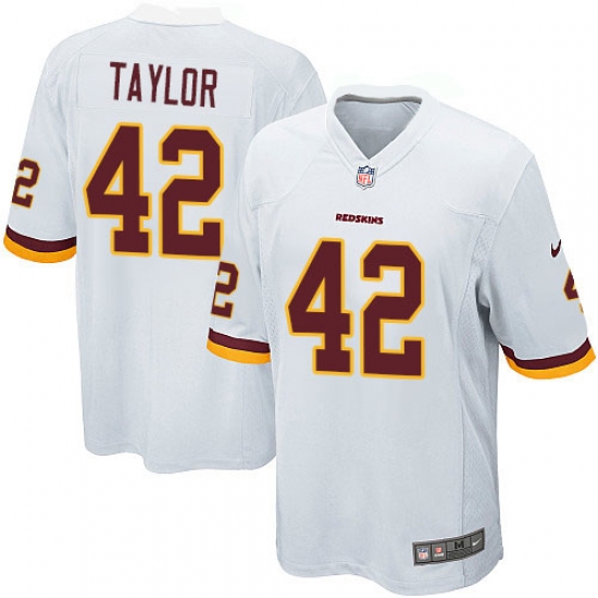 Men's Nike Washington Redskins 42 Charley Taylor Game White NFL Jersey