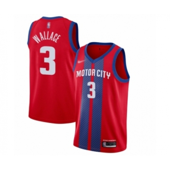 Men's Detroit Pistons 3 Ben Wallace Swingman Red Basketball Jersey - 2019 20 City Edition