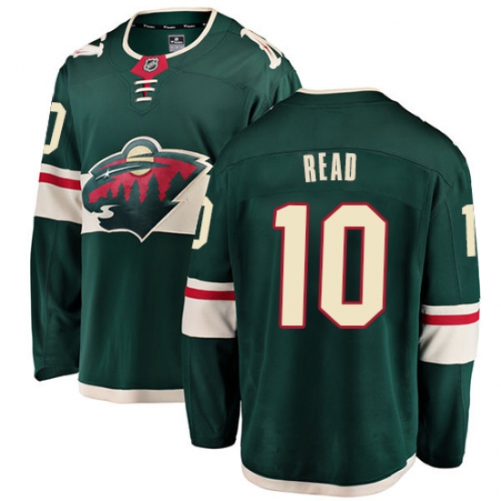 Men's Minnesota Wild 10 Matt Read Authentic Green Home Fanatics Branded Breakaway NHL Jersey