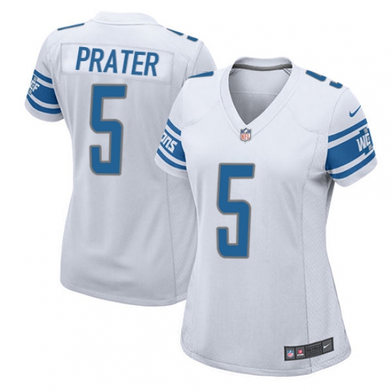 Women's Nike Detroit Lions 5 Matt Prater Game White NFL Jersey