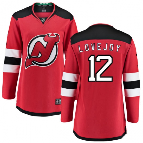 Women's New Jersey Devils 12 Ben Lovejoy Fanatics Branded Red Home Breakaway NHL Jersey