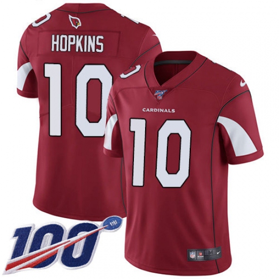 Youth Nike Arizona Cardinals 10 DeAndre Hopkins Red Team Color Stitched NFL 100th Season Vapor Untouchable Limited Jersey