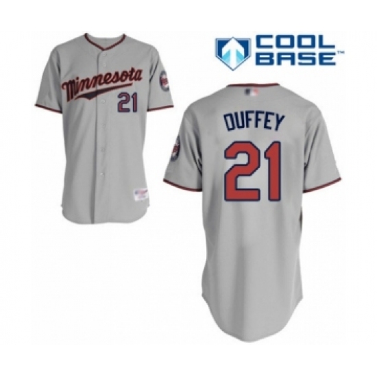 Youth Minnesota Twins 21 Tyler Duffey Authentic Grey Road Cool Base Baseball Player Jersey