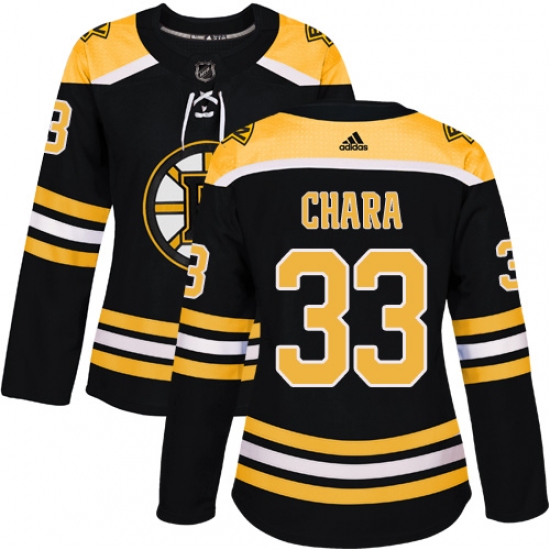 Women's Adidas Boston Bruins 33 Zdeno Chara Premier Black Home NHL Jersey